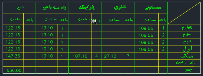 پلان مسکونی 7 واحدی