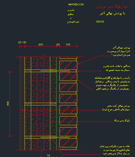 دانلود 30 پلان جزئیات دیوار بتنی (دیتیل معماری) کمیاب و عالی