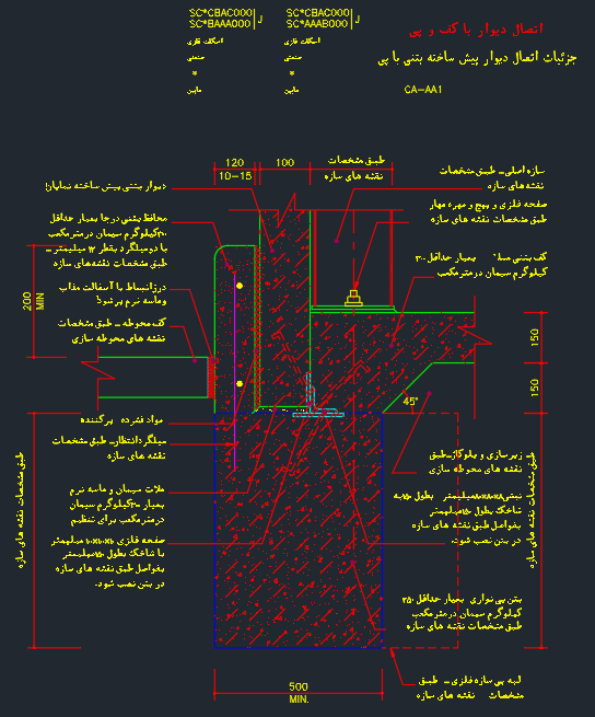 دانلود 45 پلان اتوکد جزئیات دیوار های پیش ساخته (دیتیل معماری)