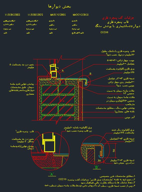 دیتیل اجرایی انواع پنجره